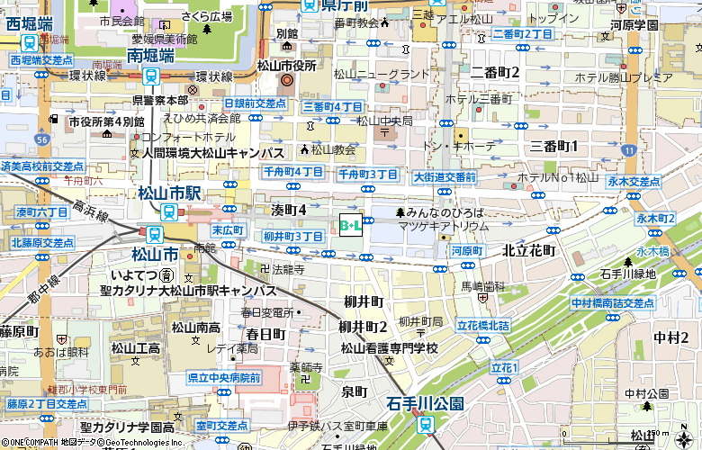 アイシティ松山付近の地図